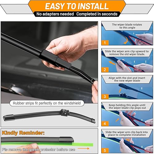 Miniatura 4 de AUTOBOO Limpiaparabrisas de repuesto de 26 + 24 pulgadas para Mercedes-Benz Sprinter 1500 2500 3500 2019 2020 2021 2022 2023 - Equipo original de