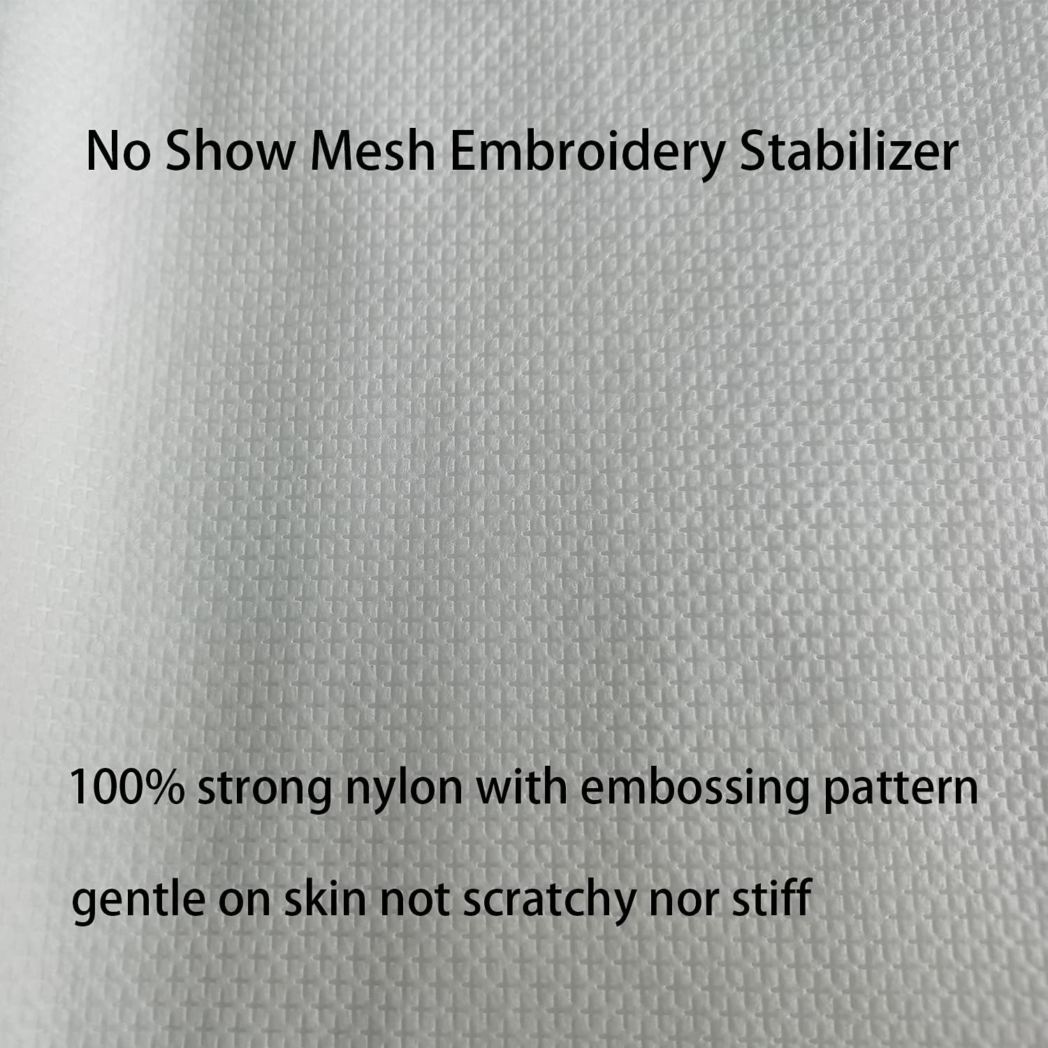 No Show Mesh Machine Embroidery Stabilizer Backing 12" x 50 Yd/roll - Seneme Light Weight 1.8 oz Poly Mesh Cut Away Stabilizer for Machine Embroidery, Hand Sewing, Hoop & Stitch