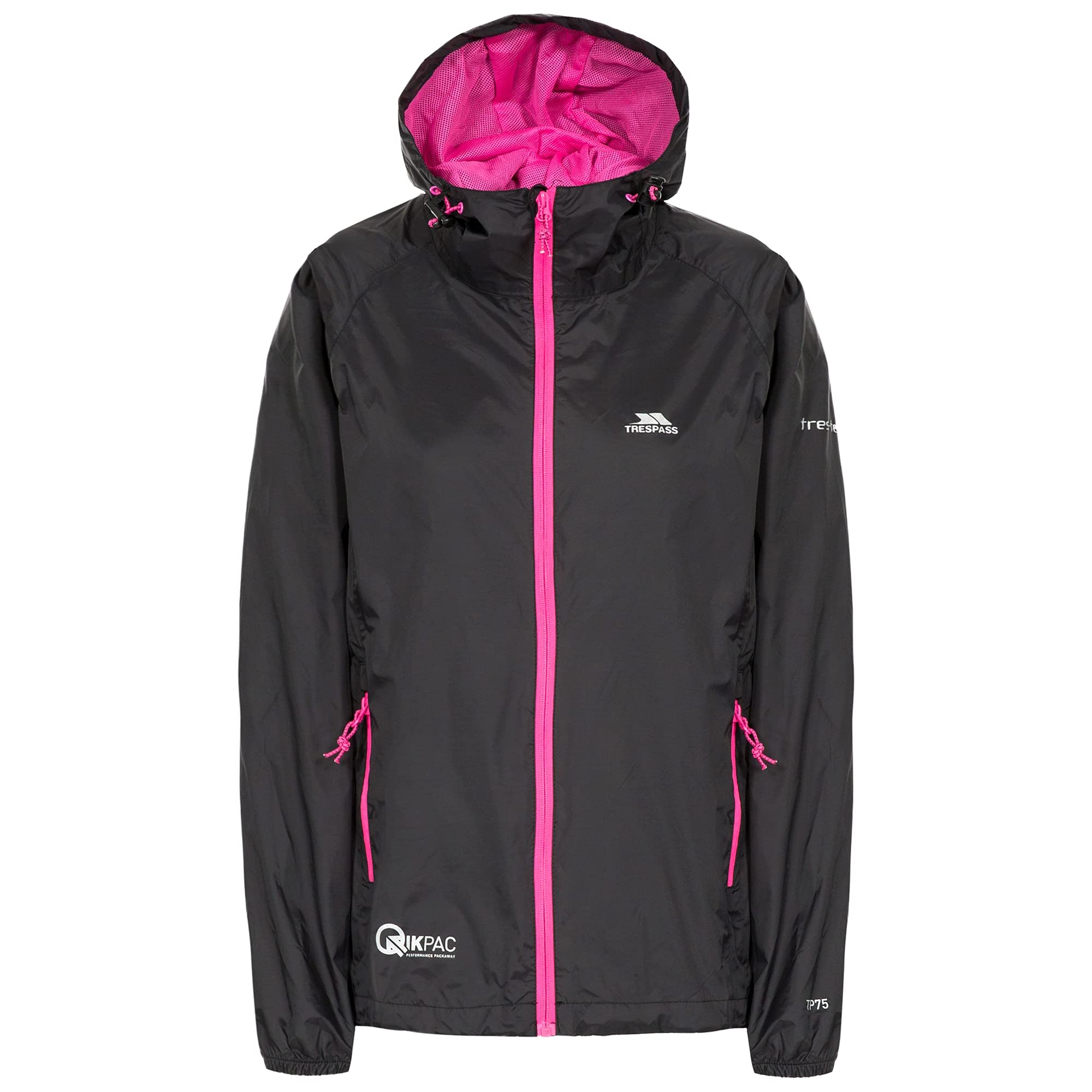 Trespass (Xs, ) Womens/Ladies Qikpac Packaway Waterproof Jacket Black
