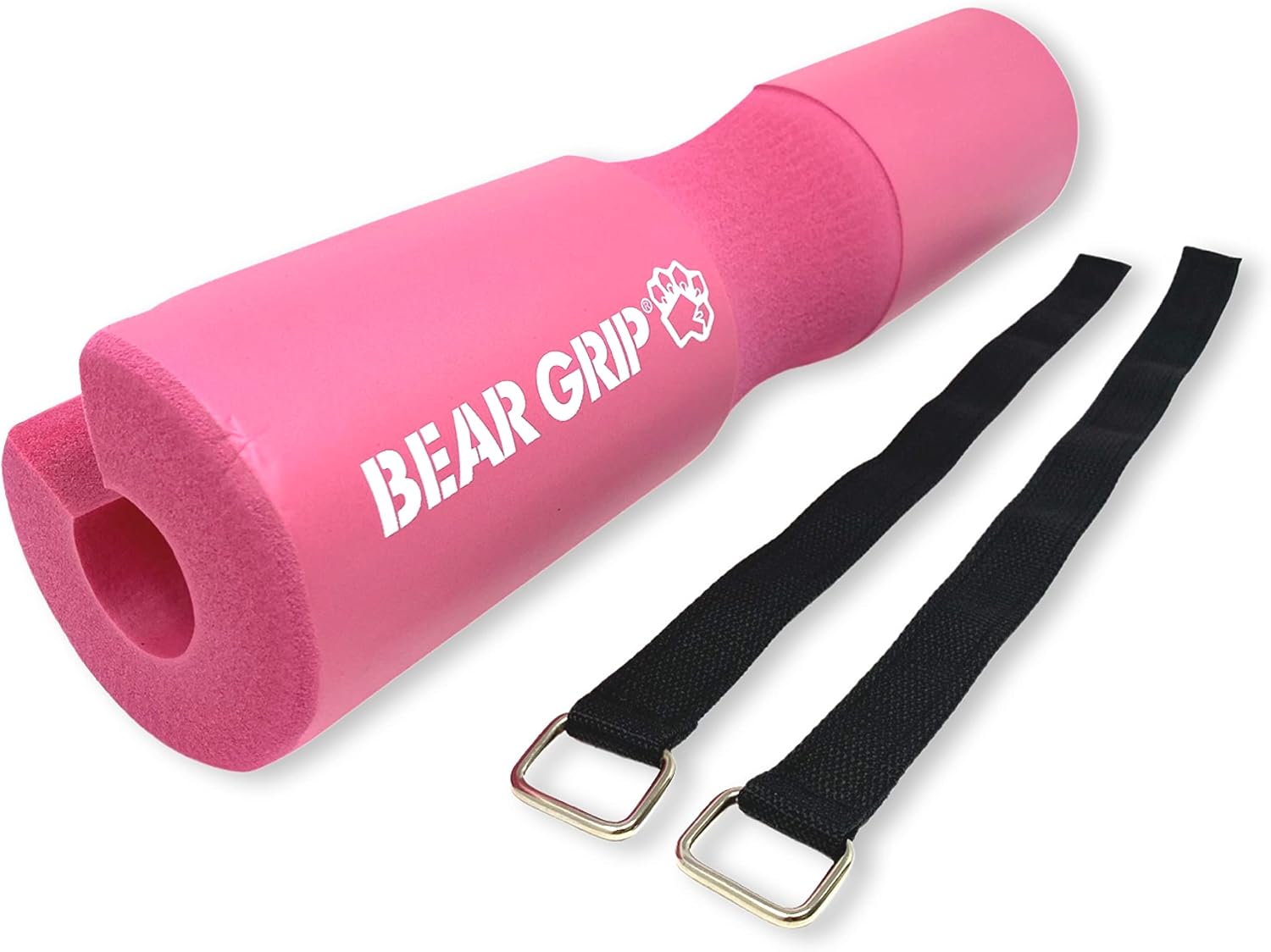 BEAR GRIP - Langhantel-Kniebeugen-Pad, professioneller Standard, strapazierfähig, mit sicherem Klettverschluss (Rosa)