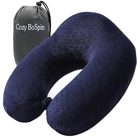 Oreiller De Voyage Mémoire De Forme Pour Cou - Sangle Ajustable - Pour Avion, Voiture, Bureau - Taille 33x9 Cm