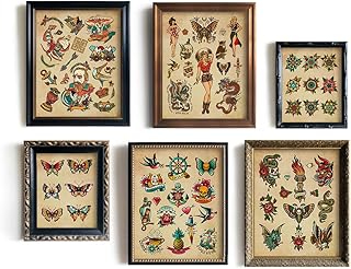 Tattoo Shop Wall Decoration - 11x14 Old School Tattoo Pictures - Vintage...