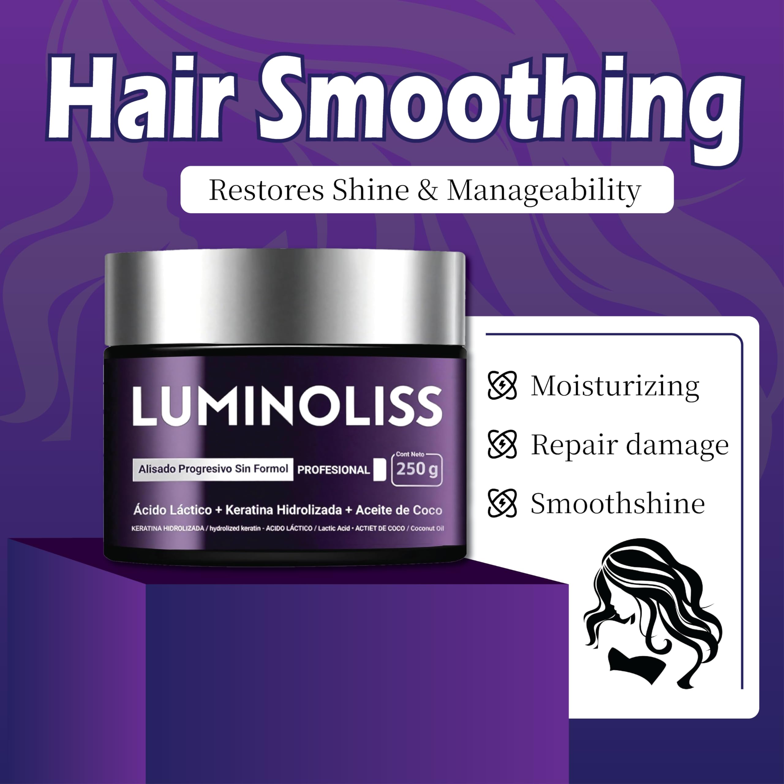 Alisado – Hair Smoothing Cream | Keratin Treatment for Frizz Control & Natural Silkiness | Restores Shine & Manageability - 1PC