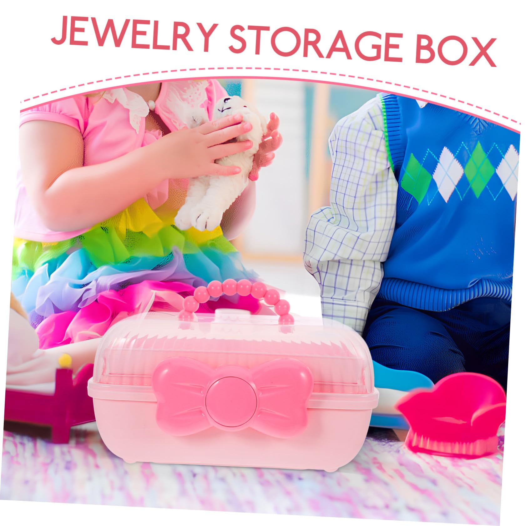 Haargummibox Aufbewahrungsbox für Haarschmuck Schreibtisch-organizer für Haaraccessoires Tragetasche für Kopfbedeckungen Kleine Schmuckbox mit Ausreichend Stauraum