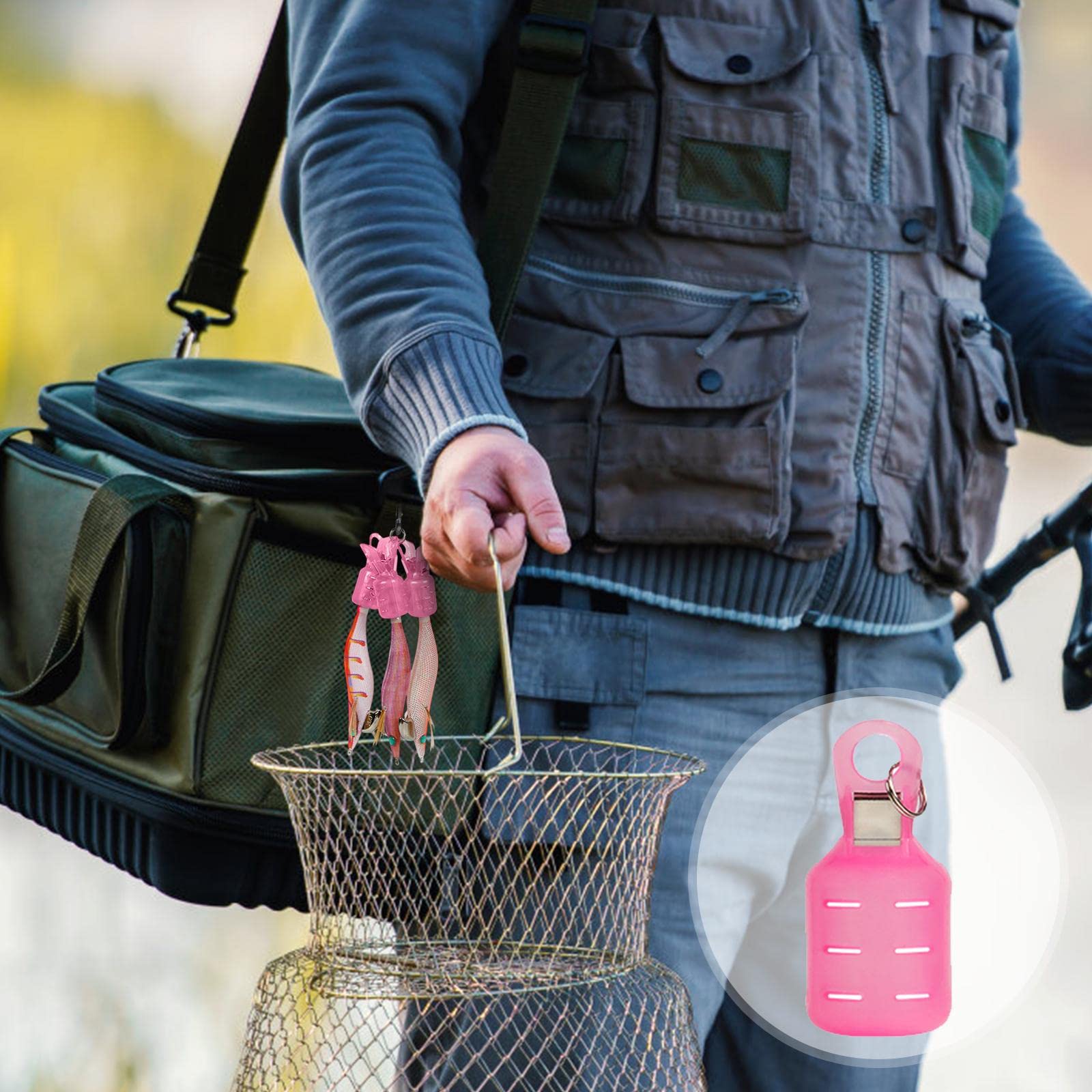 10 Coperture Per Ami Da Pesca In PVC A Forma Di Calamaro – Proteggi Ami E Dita, Custodia Portatile, Antigraffio, Accessori Pesca
