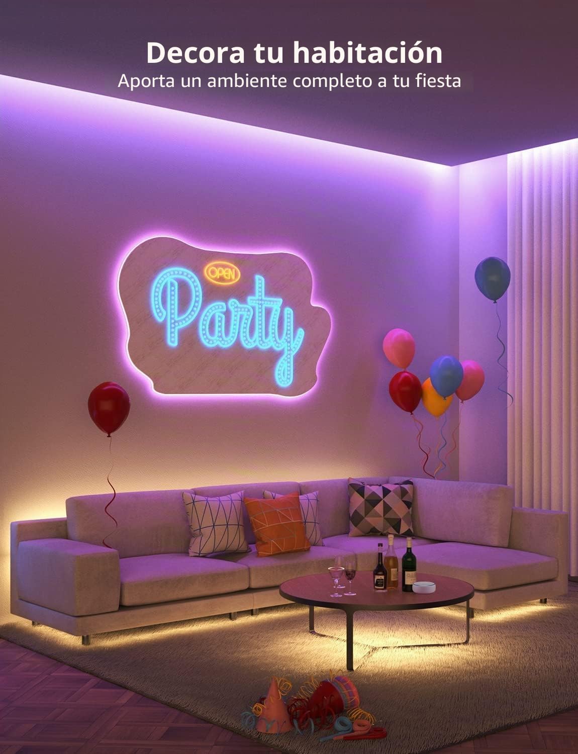 Lepro Luces LED Habitacion 10M 36W, Tira LED Alexa Impermeable IP65, Luces LED Habitacion WiFi RGB Funciona con Alexa y Google Home, Tira LED WiFi (Solo 2,4 GHz) para Decoración Dormitorio Cocina