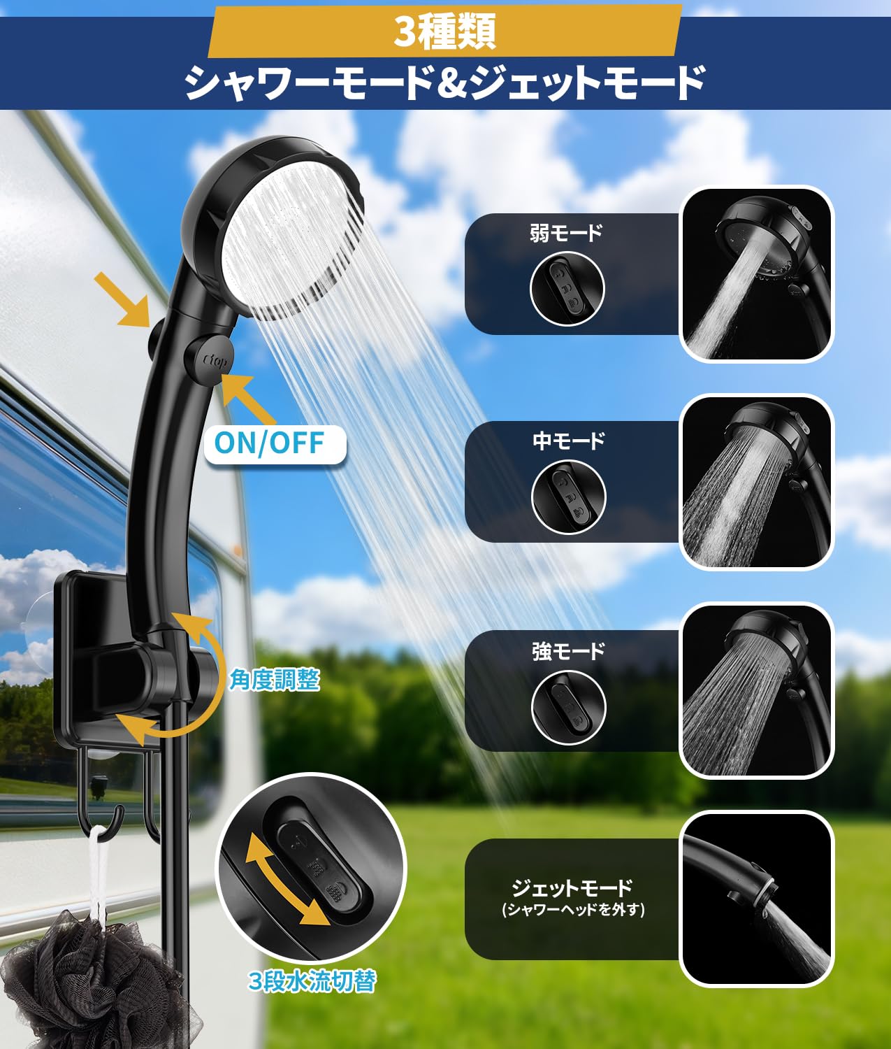 Amazon.co.jp: ポータブルシャワー PAHTTO 電動シャワー 大容量 簡易