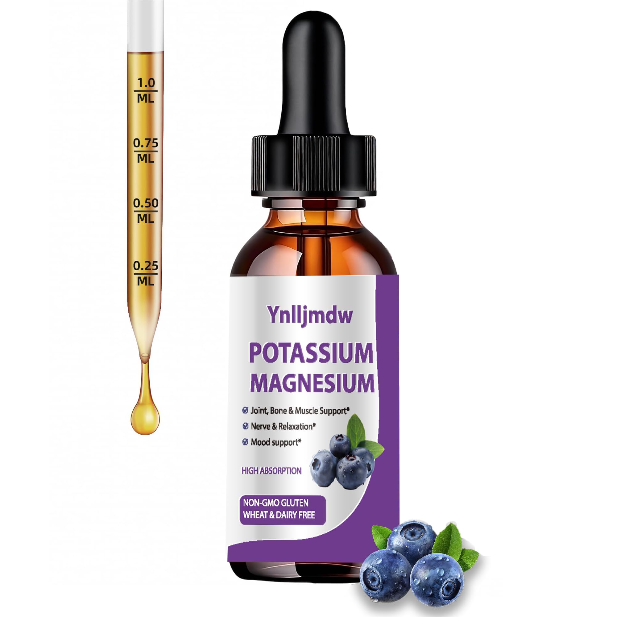 Potassium Magnesium Supplement Liquid,High Absorption Potassium 2 Fl Oz (Pack of 1)