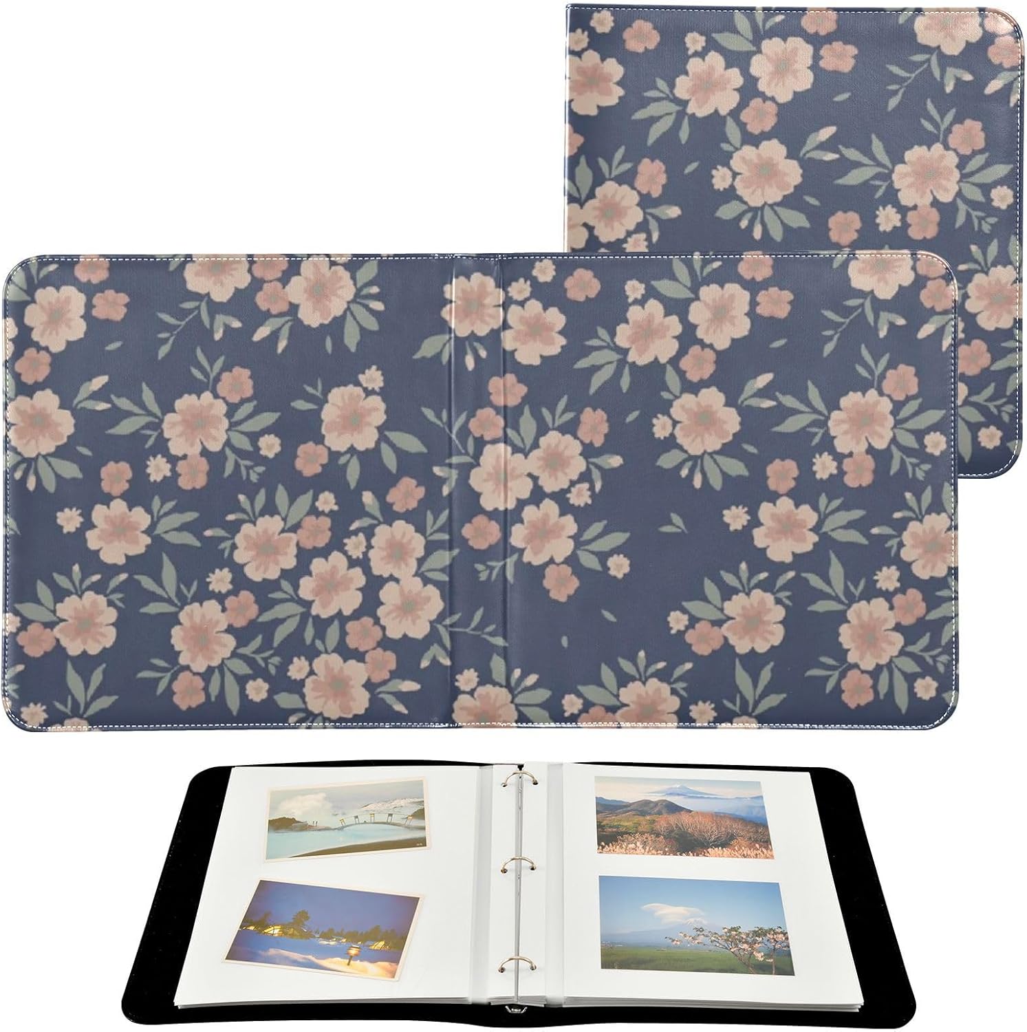 Peach Floral Photo Albums Photo Books Self Adhesive Scrapbook Photo Albums Childhood Photo Album 4 x 6