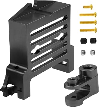 Aluminum Alloy Standard Servo Mount Servo Adapter Bracket w/Servo Horn Compatible with Traxxas 1/5 X-Maxx 6S 8S RC Truck Black