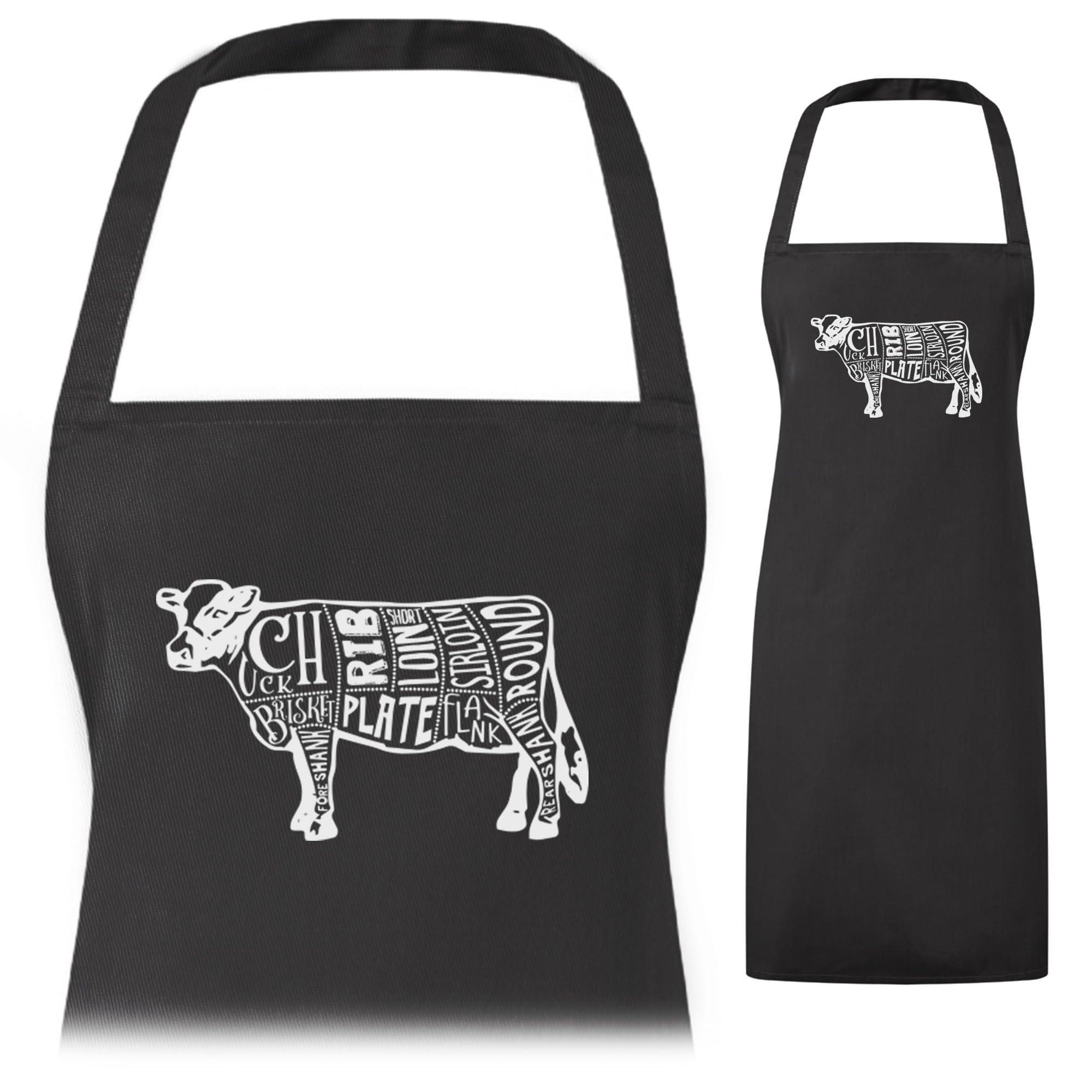 A1 Graphics Ltd Cow Beef Cuts Printed Apron Baking Dictionary Definition Home Cooking Chef Multiple Colours Available (Black)