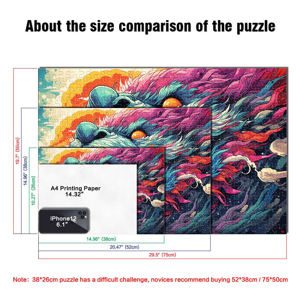 Puzzle da 2000 pezzi per adulti, puzzle di cartone animato bestia con pezzi di forme casuali completamente ad incastro, 27,56 "x 39,37"