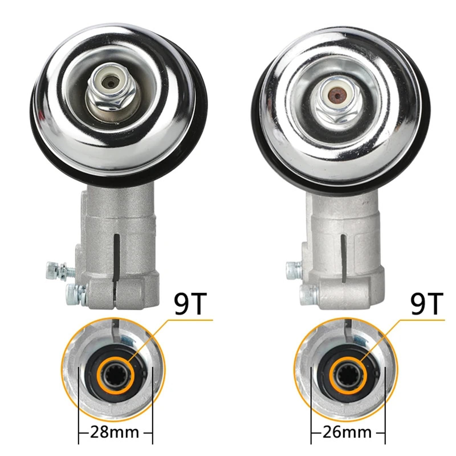 Adaptador de Cabezal de Corte 7/9T 26 mm 28 mm | Piezas de recambio del conector del cabezal de engranajes for desbrozadoras y cortacéspedes(26mm 7T)