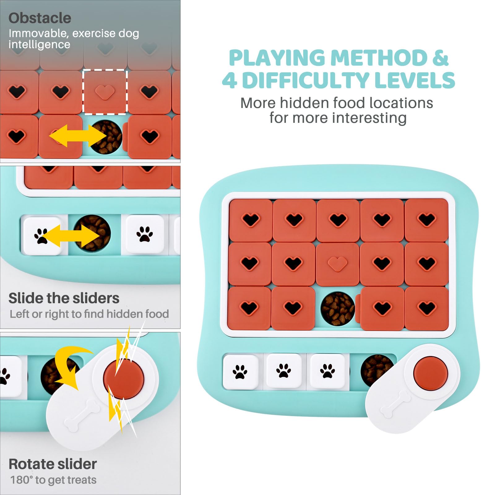 Hond mentale stimulatie speelgoed, hond puzzel traktatie feeder, interactieve hond voeding mat, mentale verrijking hond speelgoed, multifunctionele hond puzzel voeder met langzaam voeden oplossing