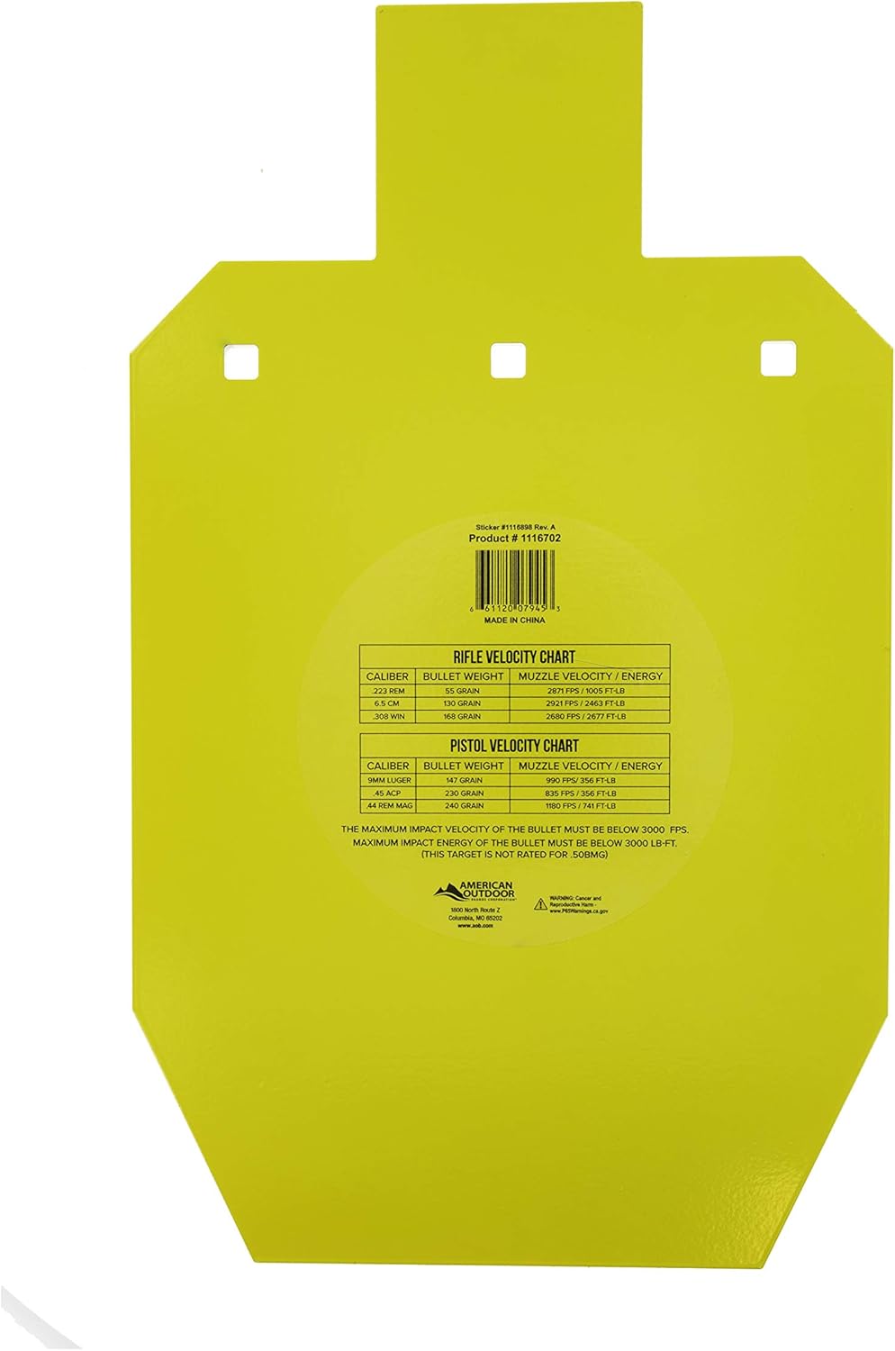 Caldwell unisex adult 66% IPSC Shooting Target, Yellow, One Size US : Sports & Outdoors