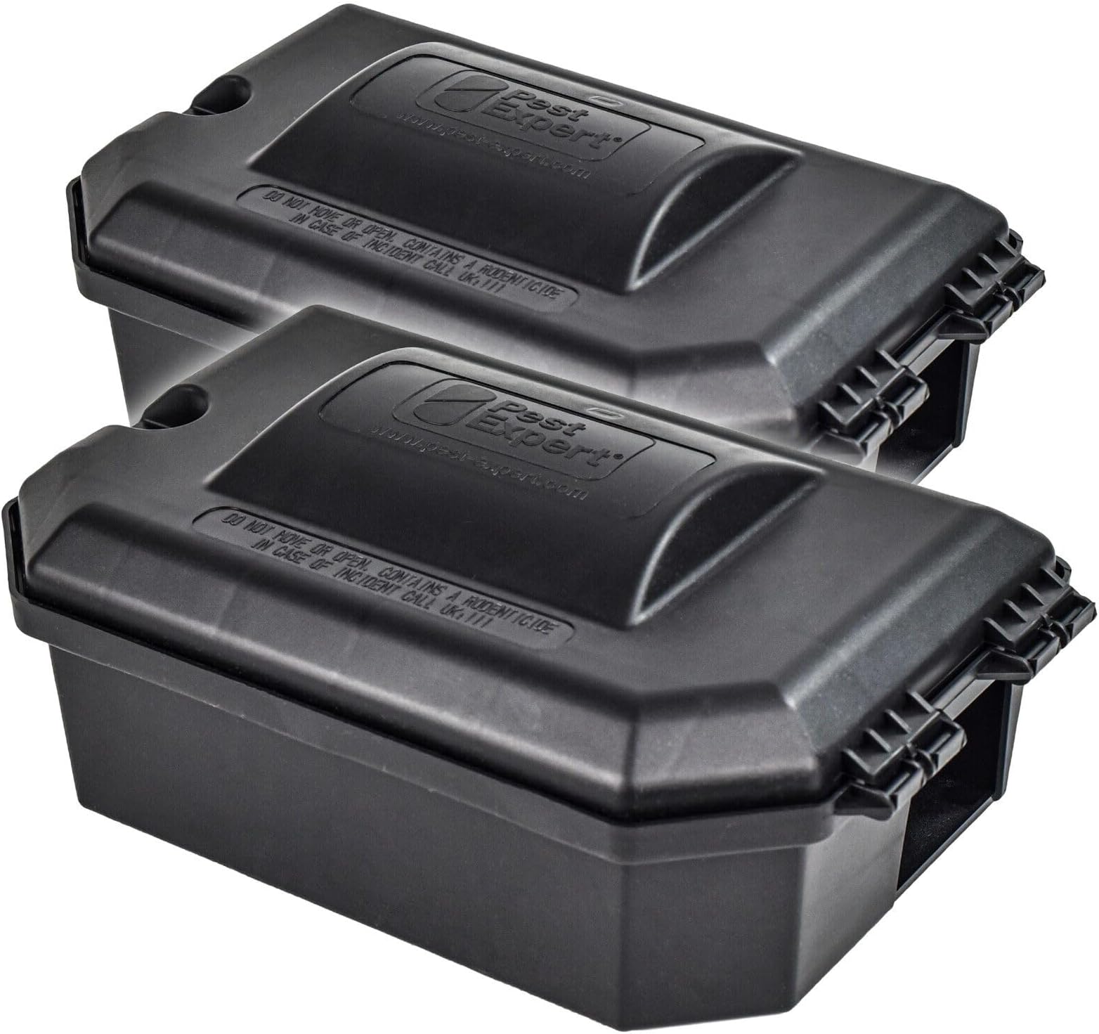 Pest Expert Heavy Duty Rat & Mouse Poison Outdoor Bait Boxes (x2) Large, Secure & Lockable Bait Stations for Rat Poisoning Super Strength Blocks, Grain & Pasta Bait, Industrial Strength, Key Included