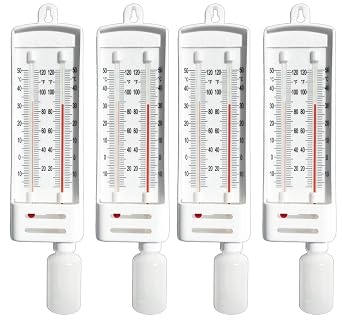 Sper Scientific Precision Wet & Dry Bulb Masons Hygrometer 736740 - Dual Thermometer Humidity Meter for Meteorology, Greenhouses, Laboratories, HVAC & Environmental Science - 4 pc