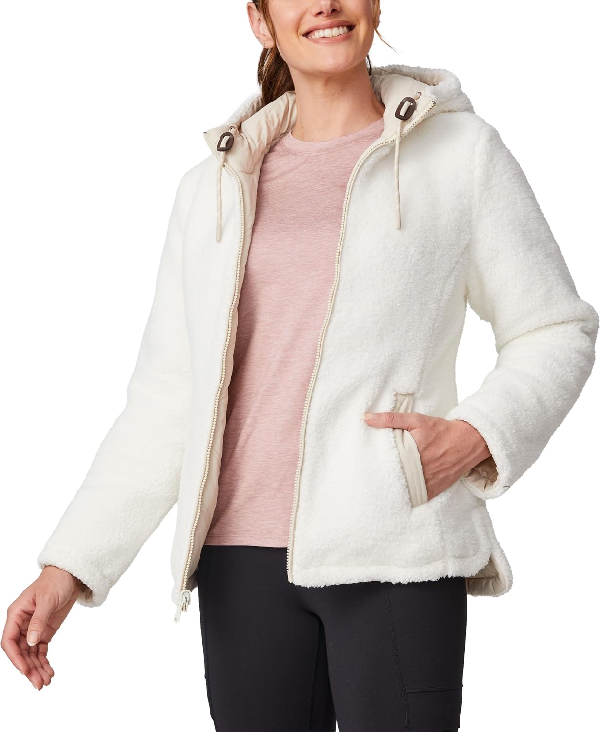 Free Country Women’s Reversible Winter Coat Puffer Jacket with Sherpa Lining Water & Wind Resistant Insulated-Acadia Cloud