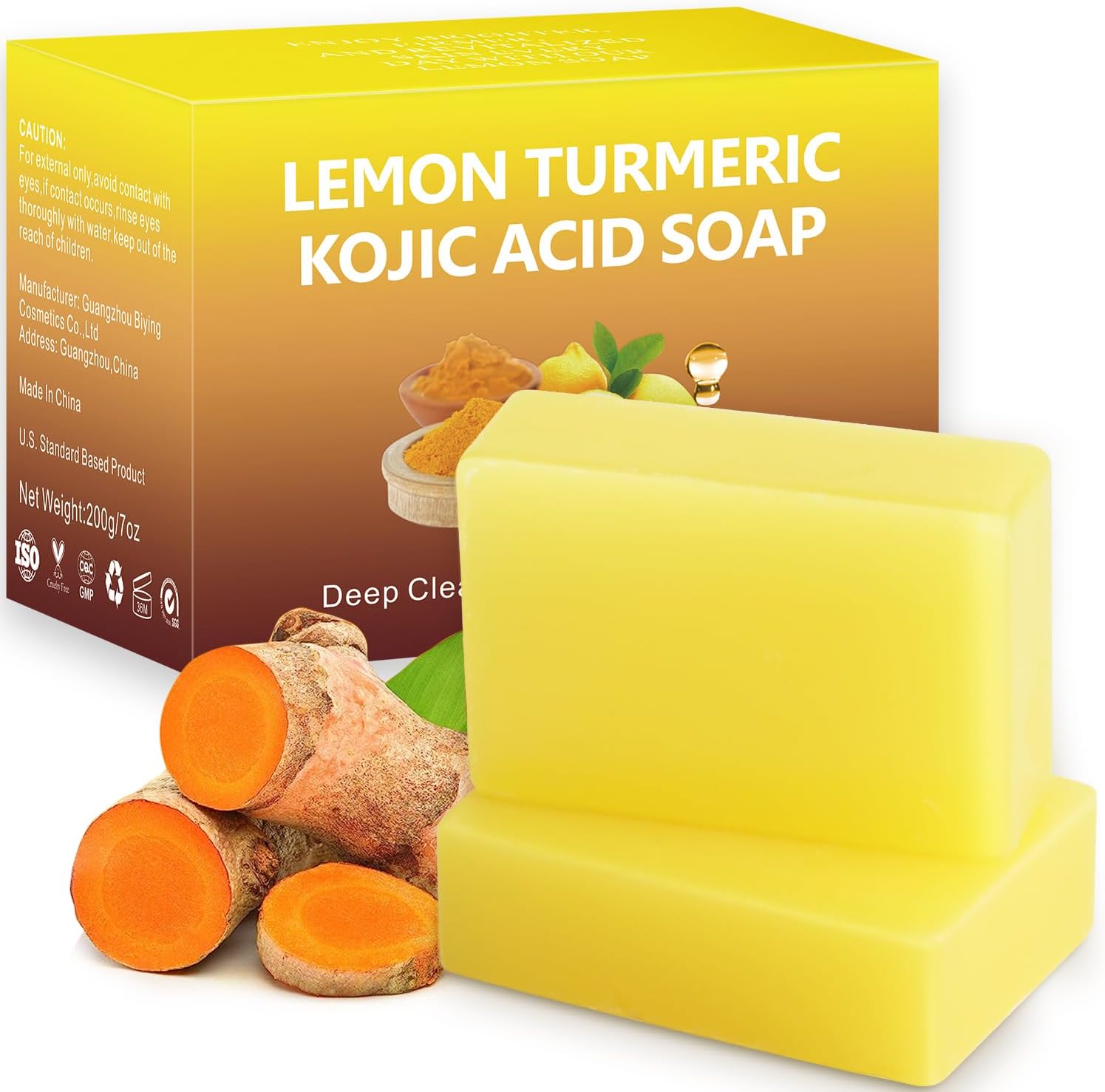 Kojic Acid Soap for Dark Spots, Lemon Turmeric Kojic Acid