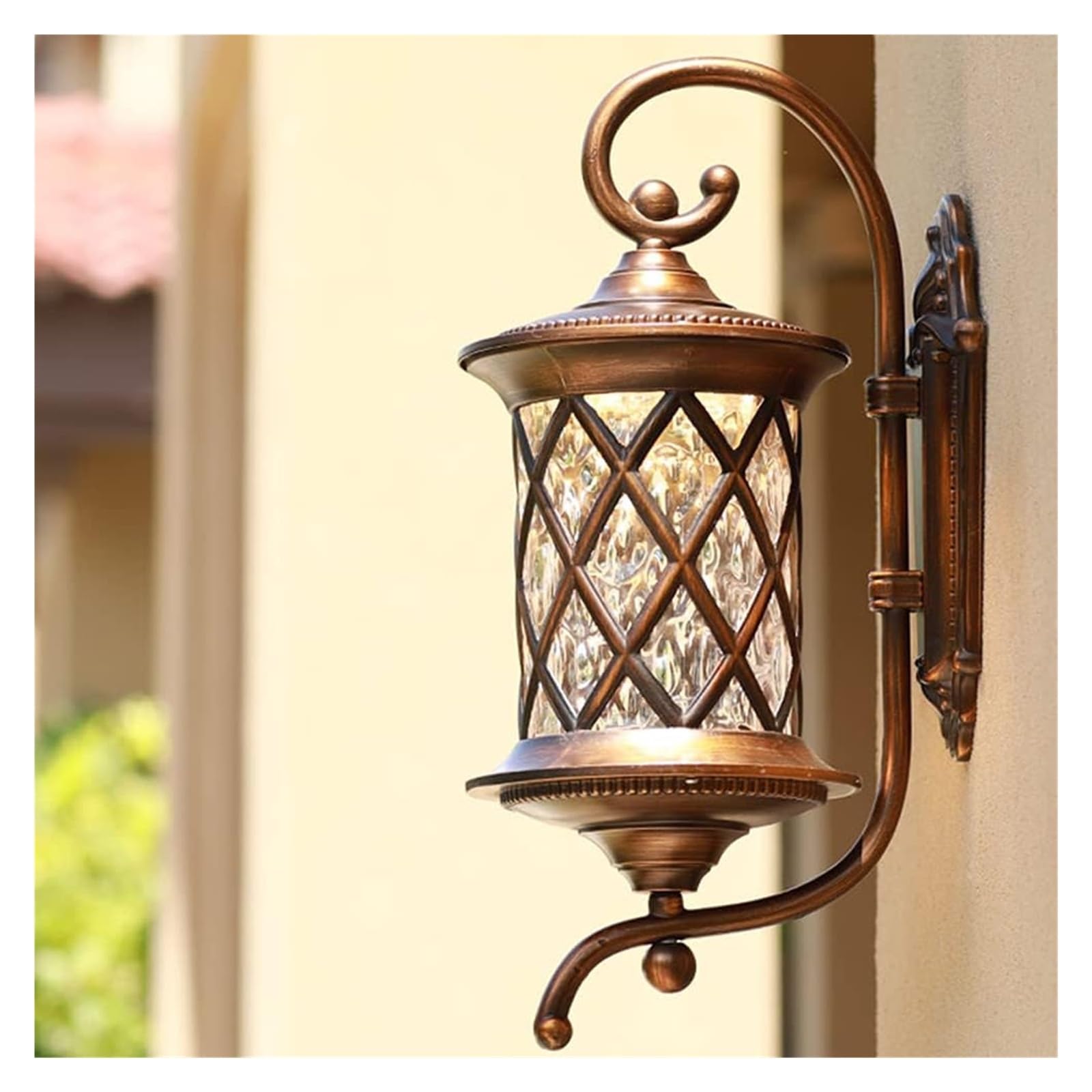 ZFPKXHVMG Outdoor Wall Lamp, Villa Wall Sconce Glass Rainproof E27 IP23 Patio Garden Courtyard Aluminum