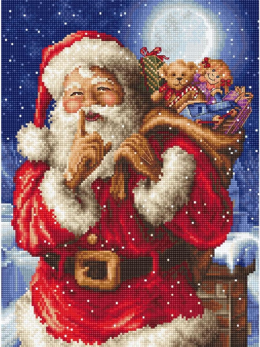 Counted Cross Stitch Kit Santa Christmas secret L8000