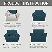 Vista 116 de Easy-Going - Funda elástica para sofá, 1 pieza, protector de muebles, suave, con parte inferior elástica, para niños, tela de jacquard de poliéster