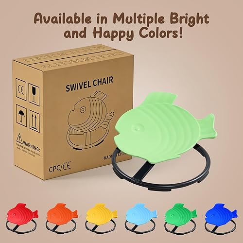 Miniatura 8 de Silla giratoria para niños autistas, juguetes sensoriales para niños con autismo, silla giratoria sensorial de 360, asiento giratorio en forma de