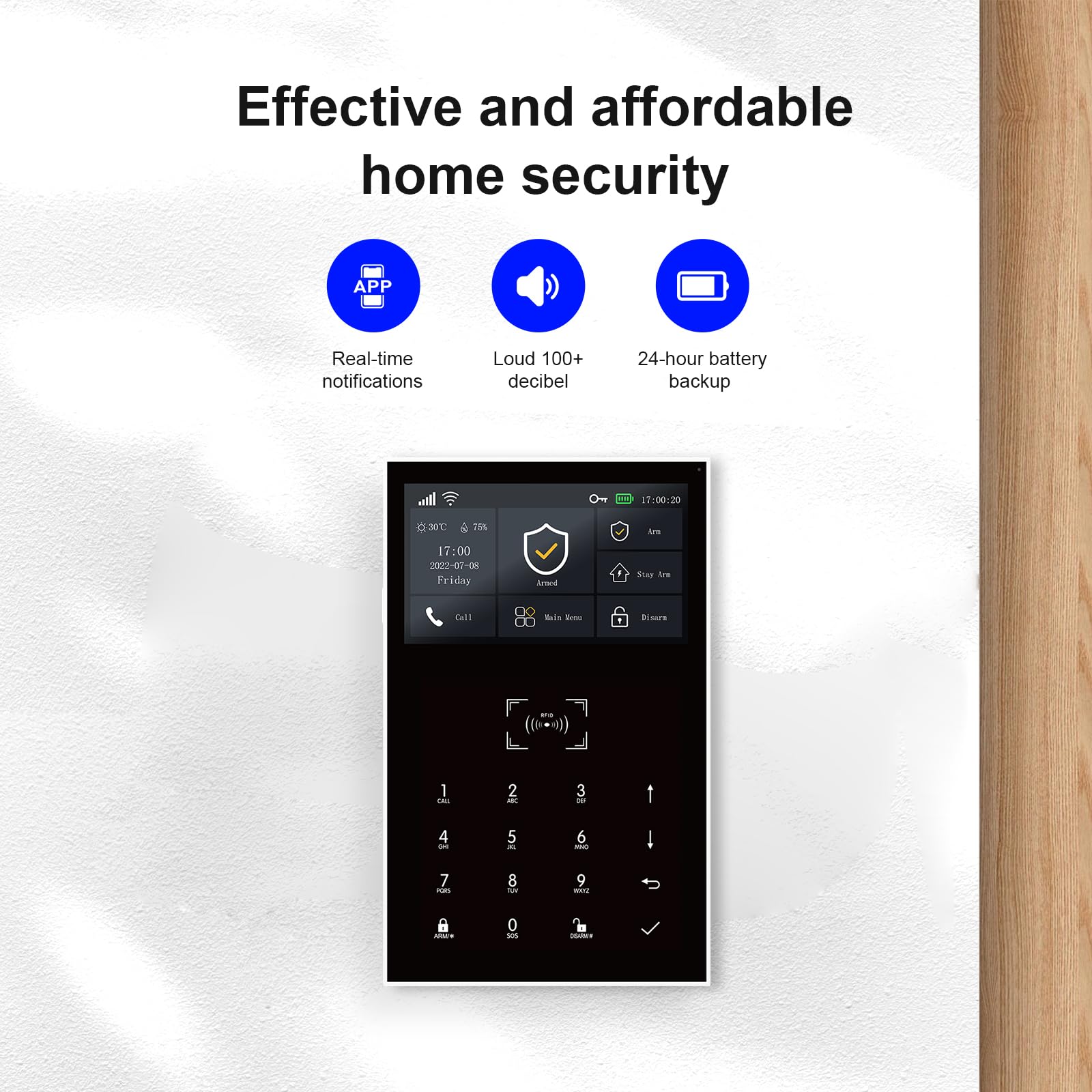 Sistema de alarma GSM + WiFi para casa, sistemas inteligentes completos con aplicación, sirena de 120 dB, 21 unidades: sensores de puertas y ventanas, detectores de movimiento, mando a distancia