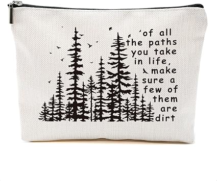 Hiking Gifts Camping Gifts Forest Inspirational Makeup Bag Cosmetic Bag Zipper Pouch Christmas Thanksgiving Birthday Travel Gifts for Travelers Women Bestie Friend Nature Lover Sister Aunt