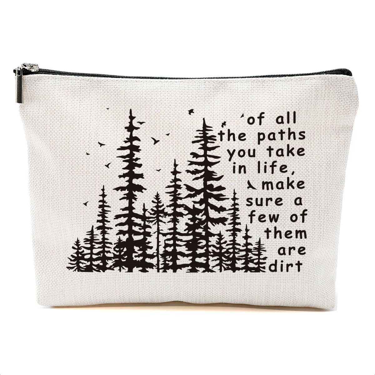 DHKG Hiking Gifts Camping Gifts Forest Inspirational Makeup Bag Cosmetic Bag Zipper Pouch Christmas Thanksgiving Birthday Travel Gifts for Travelers
