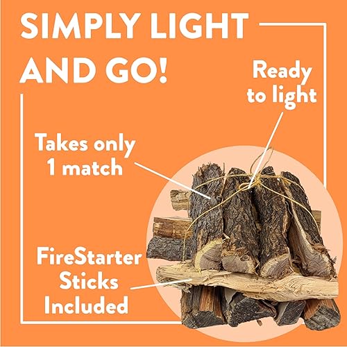 Miniatura 9 de Troncos de leña Mesquite de 18 libras  Incluye encendedor de madera de grasa, madera sazonada dividida, ideal para estufas solas, ideal para
