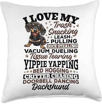 Dachshund Doxie Wiener Dog Breed I Love My Dachshund Throw Pillow