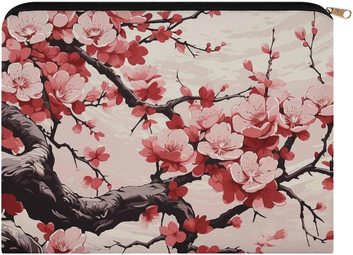 Lightweight Polyester Japanese Cherry Blossom Makeup Bag with Zipper