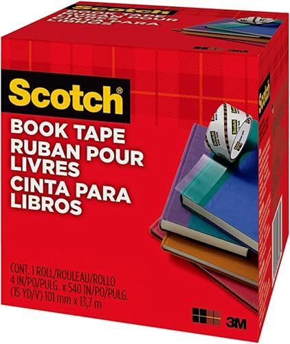 Miniatura 2 de Scotch Book Tape, 4 in x 540 in, Excellent for Repairing, Reinforcing Protecting, and Covering (845-400)
