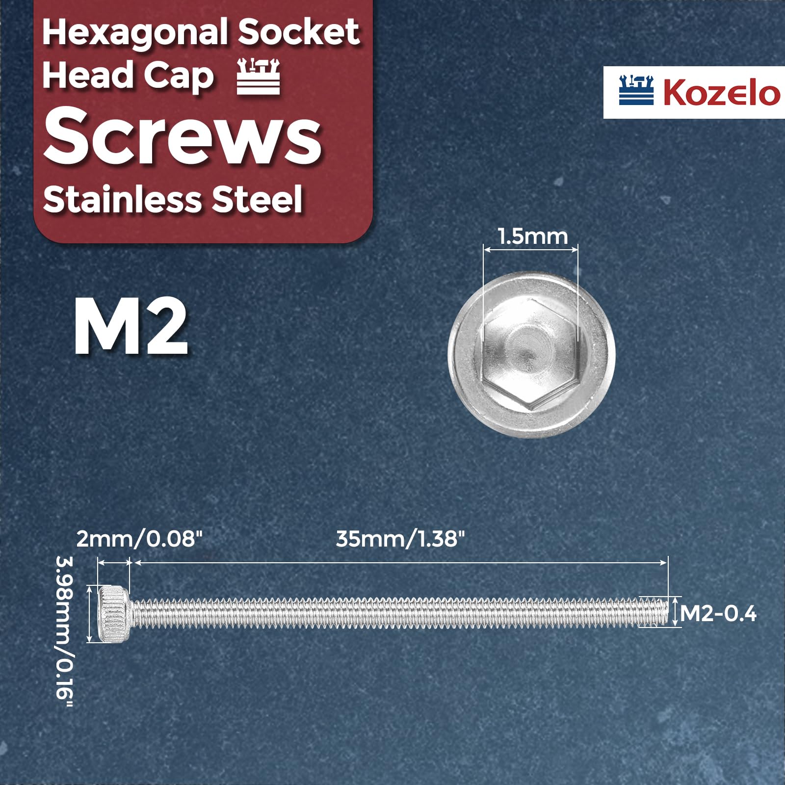 Kozelo 30pcs Socket Head Cap Screws - Image 2