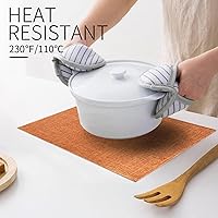 Vista 147 de Faux Leather Placemats and Coasters Set of 2, Round Leather for Dinner Table Mats Heat Resistant Non-Slip Washable Insulation Coffee Mats Kitchen