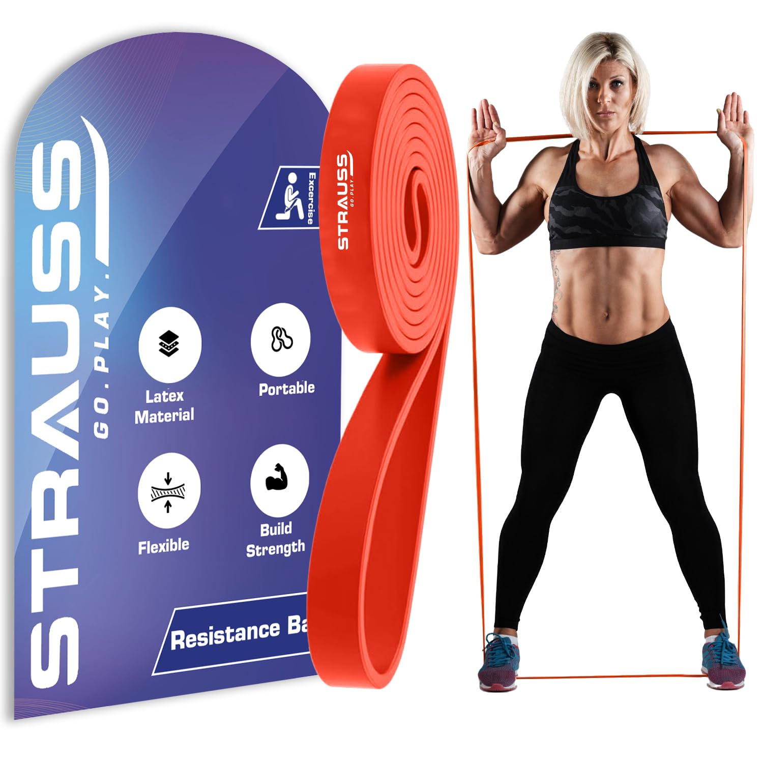 Strauss Resistance Band | Pull Up Bands Ideal for Home Exercise,Chin Ups, Squats & Core Workout | for Gym Men & Women | Resistance Bands, Loop Bands & Toning Bands | Resistance Level: 7-16Kg,(Red) (B08XZB19DD) Amazon Price History, Amazon Price Tracker
