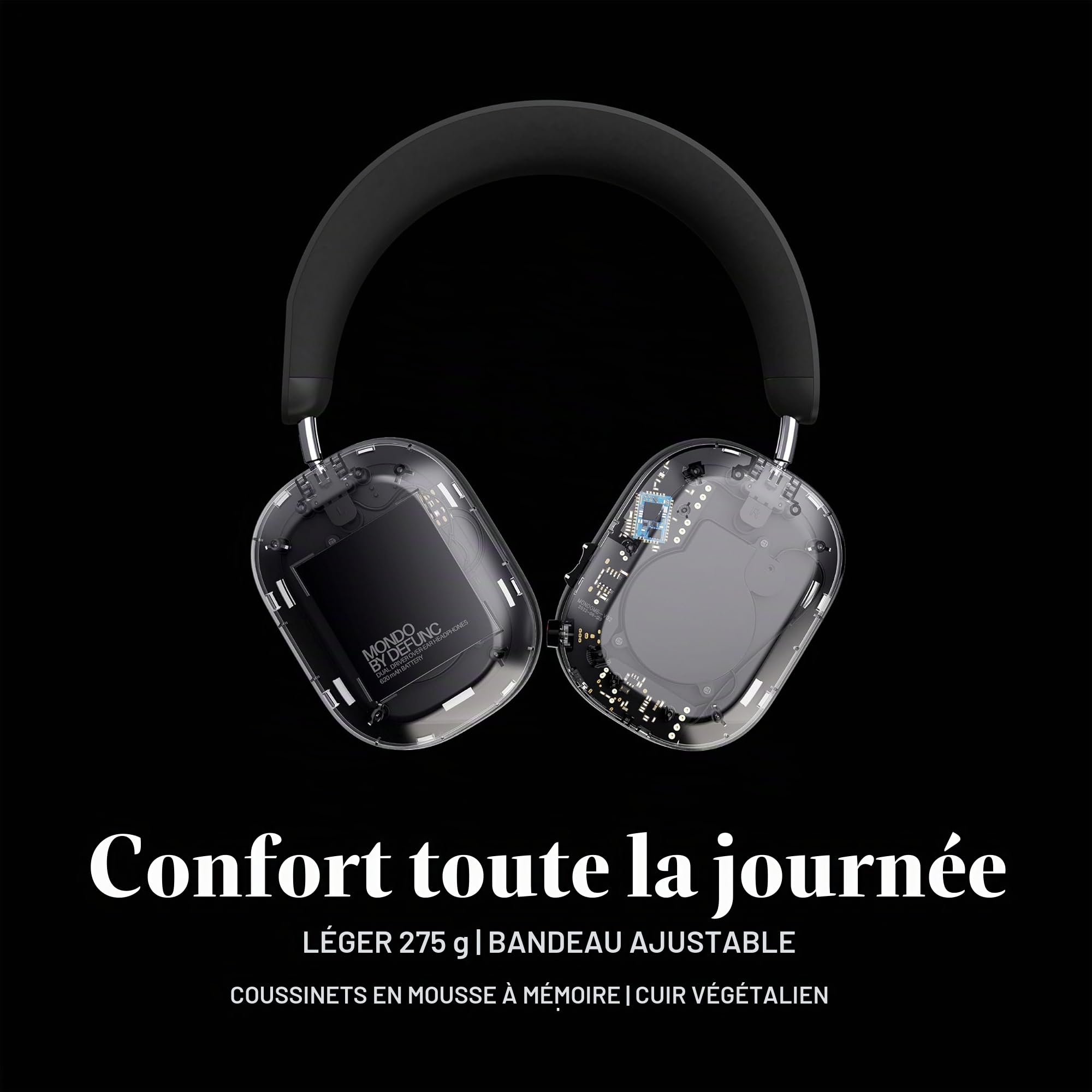 Defunc Mondo Over-Ear Wireless Headphones with Optional Cable, 45