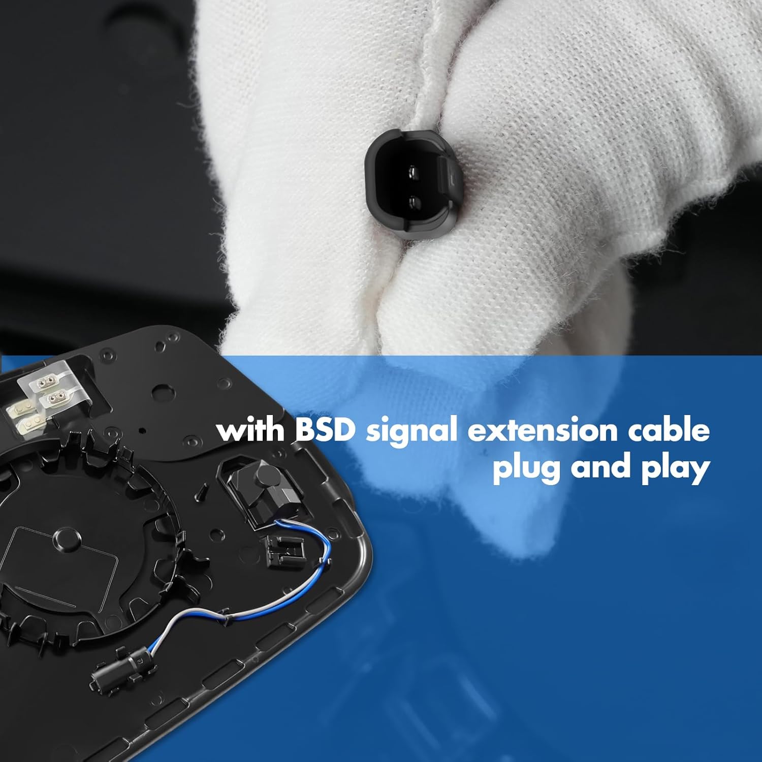 Driver Side Mirror Replacement for 2019 2020 2021 Dodge Ram 1500 2500, Left Side Mirror Glass Power Heated, Rear View Mirrors with Blind Spot Detection System Single 68402094AA