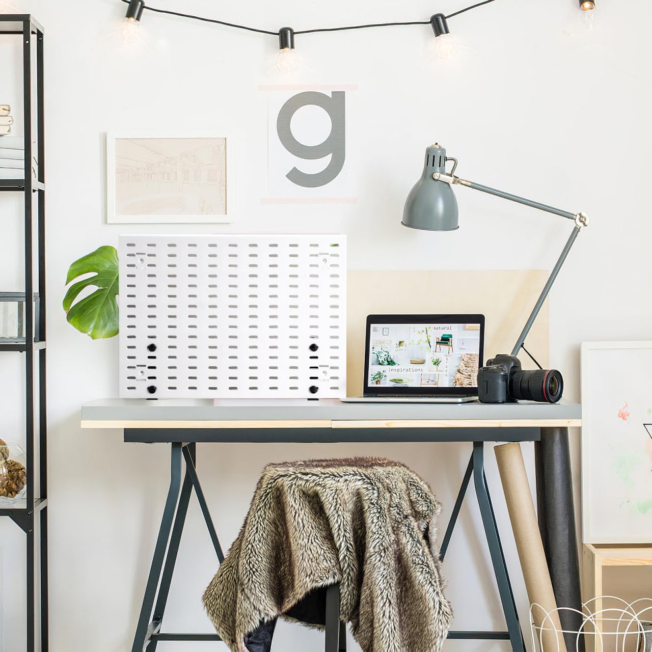 OSALADI 2pcs Pegboard Desk Bracket Pegboard Table Mount Desktop Connector Shield Holder Desk Shelf Clamp Support Pegboard Installing Tool for Garage Kitchen Home Office Black, N550MJBGUGA5110QJ74RFP1