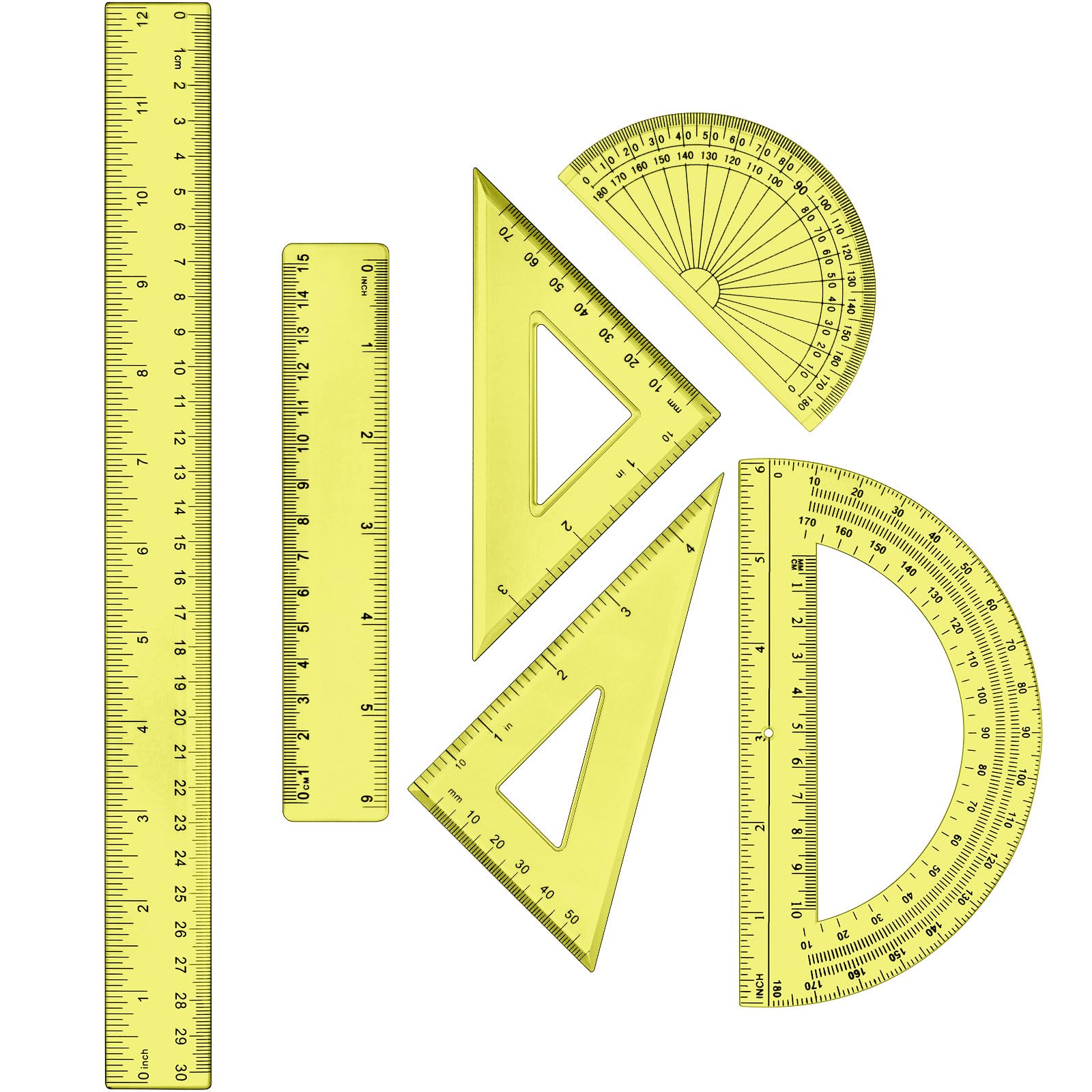 Straght Math Tools Snapklik.com : Tenare 1 Set Plastic Clear Math Set Includes Protractor ...