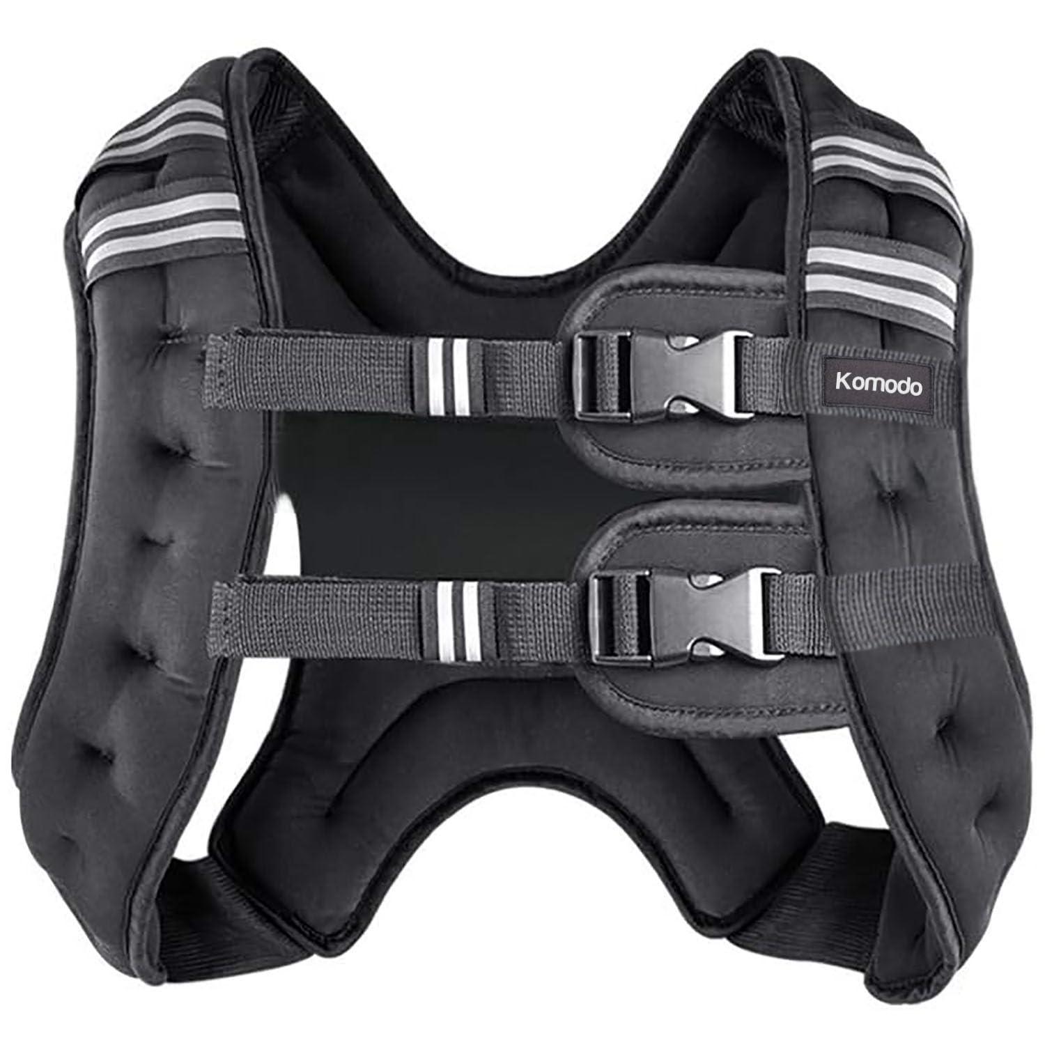 Komodo Weighted Vest Neoprene Cardio Running Workout Clothing (Black, 15kg)