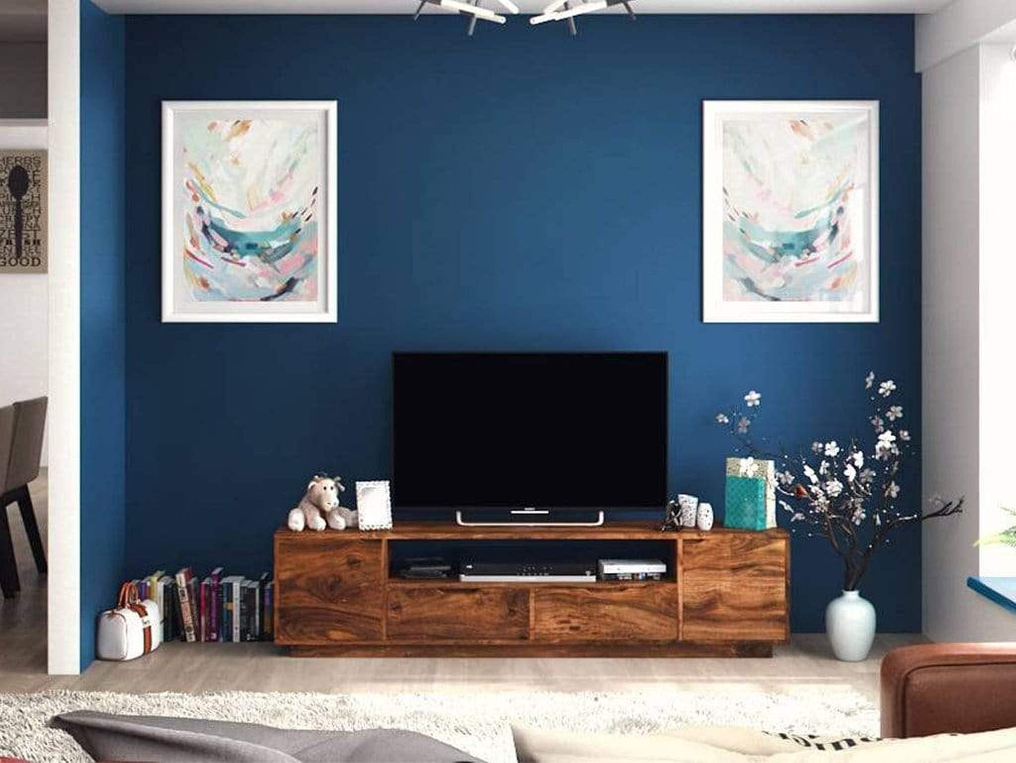 PS DECOR Solid SHEESHAM Wood TV Entertainment Unit/Cabinet for Living ...
