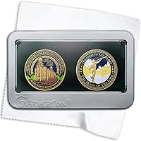 Vista 1 de Armor Coin & Emblem - Medallones del templo LDS Logan Utah con caja de lata de lujo y paño de pulido adicional, juego de 2 medallones