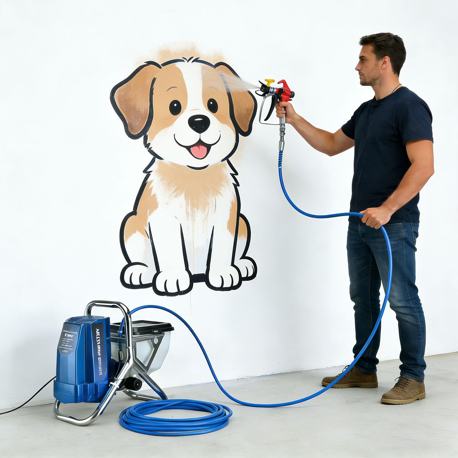 Airless - Pulverizador de Pintura, 1800W con Embudo de 6.5L, para el Propietario pintando fachadas y Exteriores de su casa