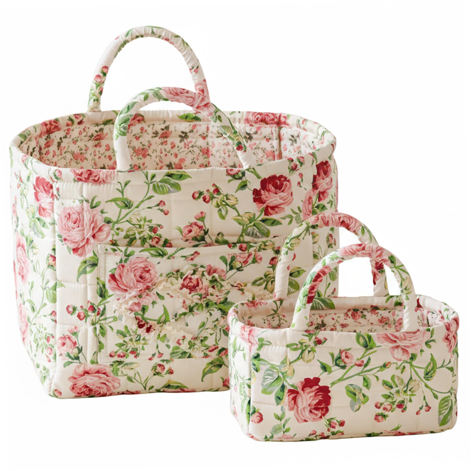 Panier de rangement en tissu matelassé lot de 2 pour étagère de chambre