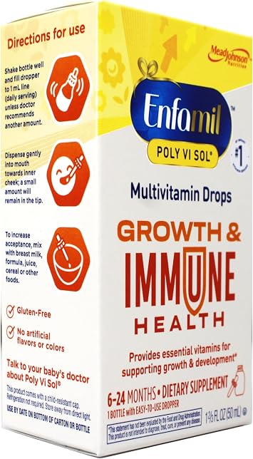 Enfamil Poly-Vi-Sol with Iron Multivitamin Supplement Drops for Infants and Toddlers, 50 ml