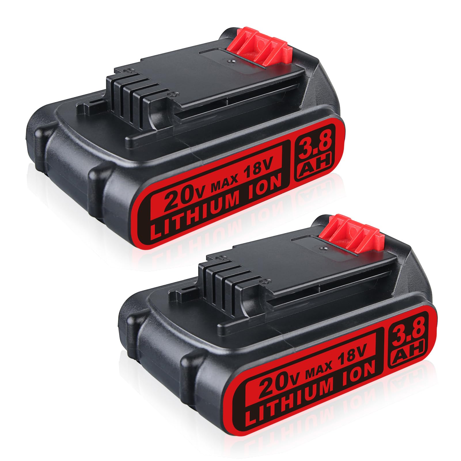 VANTTECH 3.8Ah 2-Pack Replacement for Black and Decker 20V Battery Lithium-Ion Cordless Tools, Compatible with LBXR20 LBXR2020-OPE BL2018 BL1518 LB20 LBX20 Drill Trimmer Hedge Cutter Mower