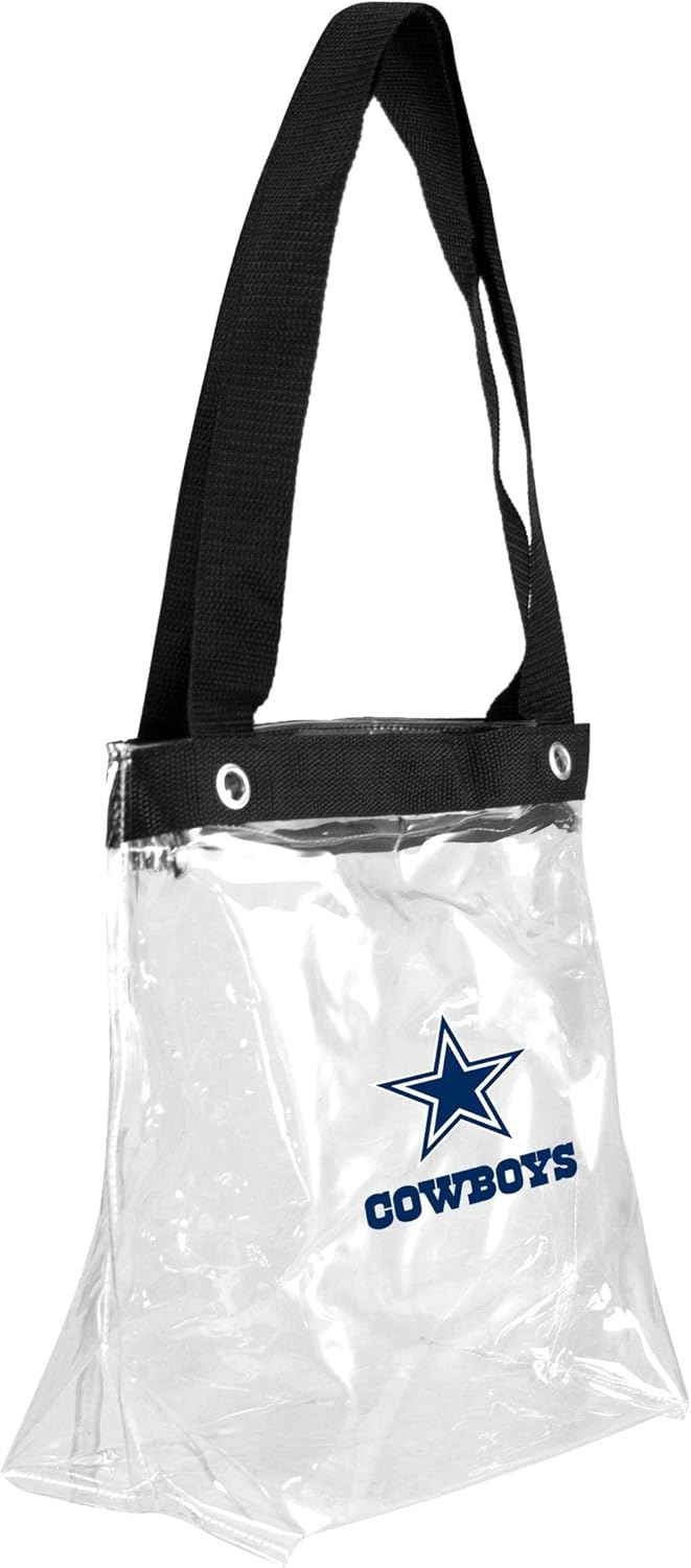 Littlearth NFL Dallas Cowboys Clear Zip Tote, One Size, Clear Sports Fan Totebags