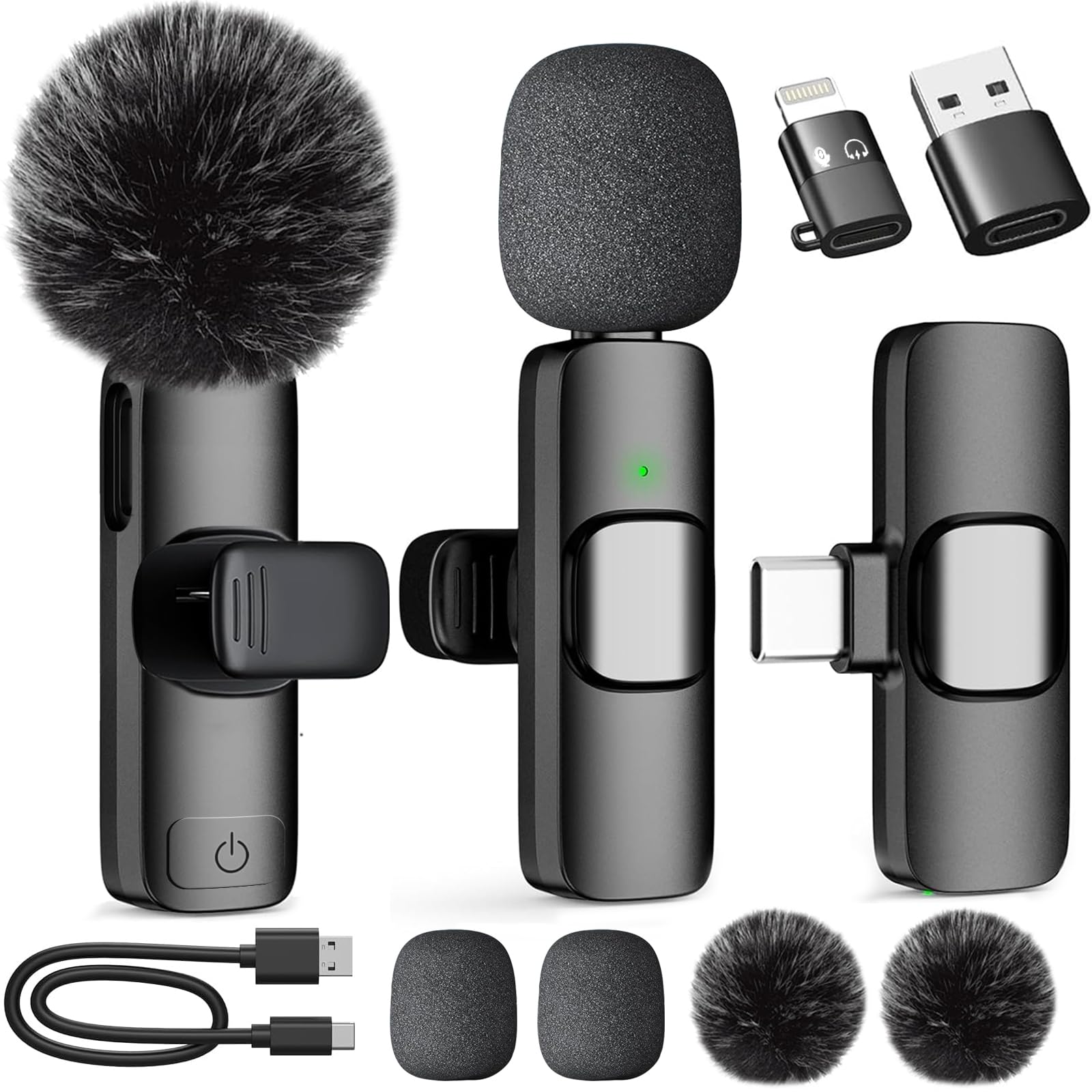 Micro Cravate sans Fil, Mini-Microphone à Clip Plug-and-Play avec Réduction de Bruit, Compatible iPhone, Android, Idéal pour Enregistrement Vidéo, Vlogs, TikTok, Youtube, Streaming en Direct